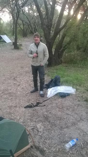 Joe all set for another dry night's snoozing!