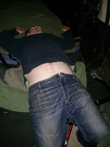 Gus out cold!